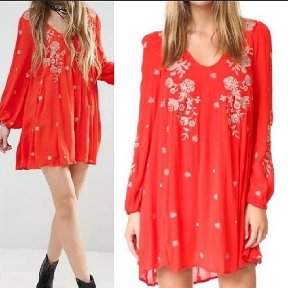 Free People embroidered tunic dress